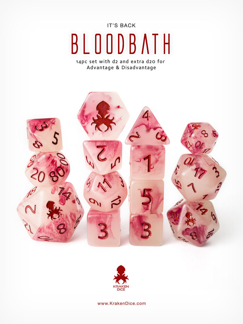 Bloodbath 14pc Glow in the Dark Kraken Logo with RED Ink